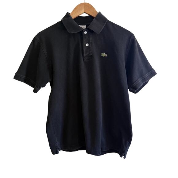 Lacoste Black Polo Shirt Men’s Size 5 Medium Classic Fit Crocodile Logo Preppy - Picture 1 of 10
